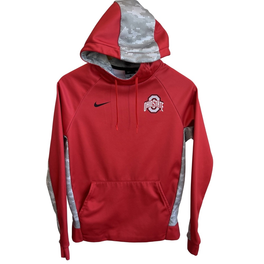 Nike Digital Ohio State Buckeyes Men's Sweatshirt Hoodie Scarlet Grey Size M